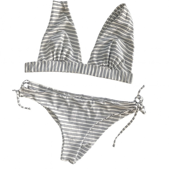 Other - Women’s XXL Striped Black and White Bikini Set